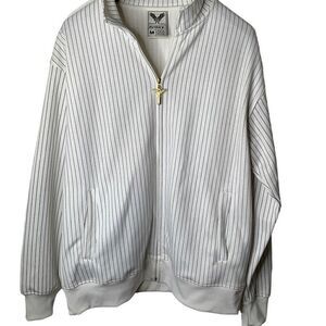 Avirex track jacket black and white pinstripe size medium NWOT